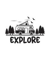 outdoors adventure camping tshirt vector