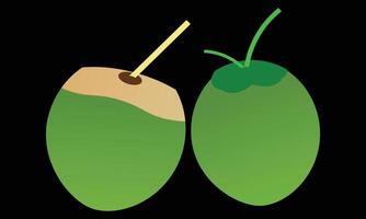 Green Coconut Design And Illustration. vector