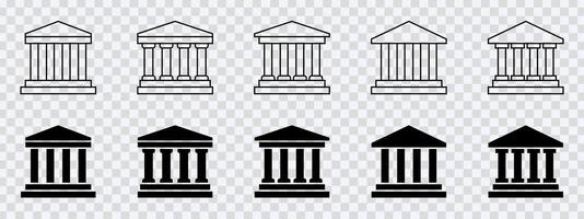 banco icono conjunto para versátil gráfico diseños vector