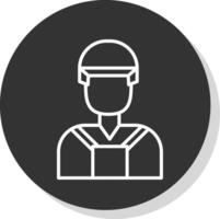 Builder Line Shadow Circle Icon Design vector