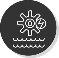 Hydro Power Line Shadow Circle Icon Design vector