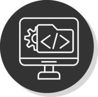 software desarrollo línea sombra circulo icono diseño vector