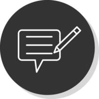 Blog Line Shadow Circle Icon Design vector
