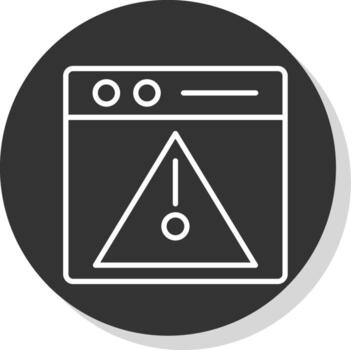 Error Line Shadow Circle Icon Design vector
