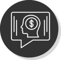 Money Idea Chat Line Shadow Circle Icon Design vector