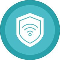 Wifi Security Line Shadow Circle Icon Design vector