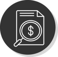 dinero buscar línea sombra circulo icono diseño vector