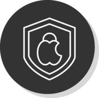 Mac seguridad línea sombra circulo icono diseño vector