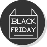 Bless Friday Line Shadow Circle Icon Design vector