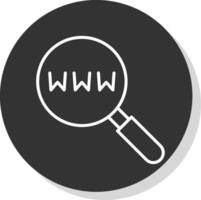 Keyword Research Line Shadow Circle Icon Design vector