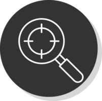 Keyword Targeting Line Shadow Circle Icon Design vector