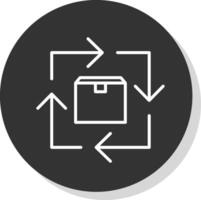 Commodity Turnover Line Shadow Circle Icon Design vector