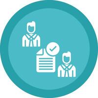 Conclusion Of Contract Line Shadow Circle Icon Design vector