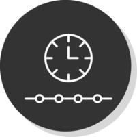 Free Time Line Shadow Circle Icon Design vector