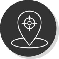 geo focalización línea sombra circulo icono diseño vector