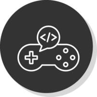 Game Develop Line Shadow Circle Icon Design vector