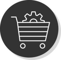 E-commerce Solution Line Shadow Circle Icon Design vector