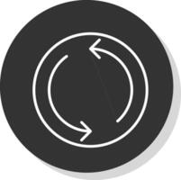 Repeat Line Shadow Circle Icon Design vector