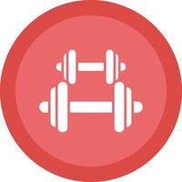Dumbbell Line Shadow Circle Icon Design vector