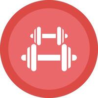 Dumbbell Line Shadow Circle Icon Design vector