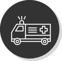 Ambulance Line Shadow Circle Icon Design vector