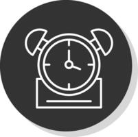 reloj línea sombra circulo icono diseño vector