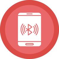 Bluetooth Line Shadow Circle Icon Design vector