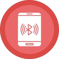 Bluetooth Line Shadow Circle Icon Design vector