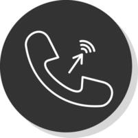 Phone Call Line Shadow Circle Icon Design vector