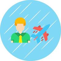 Air Engineer Flat Circle Icon Design vector