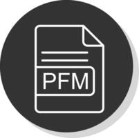 pfm archivo formato línea sombra circulo icono diseño vector