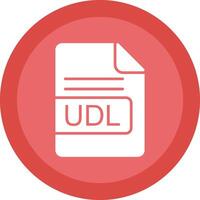 UDL File Format Line Shadow Circle Icon Design vector