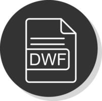 dwf archivo formato línea sombra circulo icono diseño vector