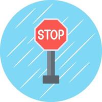 Stop Sign Flat Circle Icon Design vector