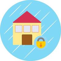 hogar seguridad plano circulo icono diseño vector