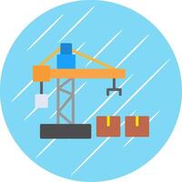 Crane Lifter Flat Circle Icon Design vector