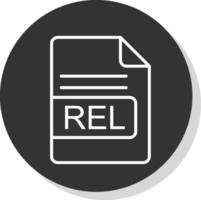 REL File Format Line Shadow Circle Icon Design vector