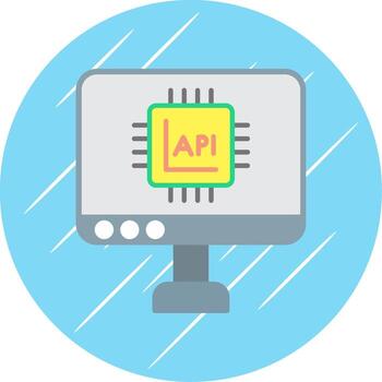 Api Interface Flat Circle Icon Design vector