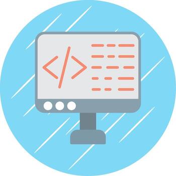 codificación plano circulo icono diseño vector