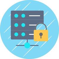 Server Protection Flat Circle Icon Design vector