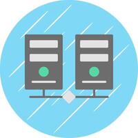 Servers Flat Circle Icon Design vector