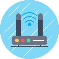 Wireless Modem Flat Circle Icon Design vector