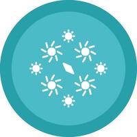 Firework Line Shadow Circle Icon Design vector