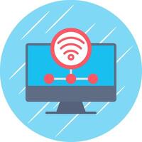 Wifi Server Flat Circle Icon Design vector