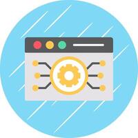 Website Algorithm Flat Circle Icon Design vector