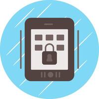 Tablet Secure Flat Circle Icon Design vector