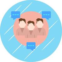 Seo Group Chat Flat Circle Icon Design vector