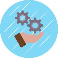 Money Work Hand Flat Circle Icon Design vector