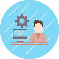 Admin Work Flat Circle Icon Design vector