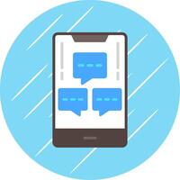 Mobile Chat Info Flat Circle Icon Design vector